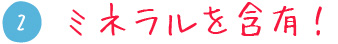 ミネラルが豊富！
