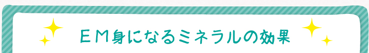 EM身になるミネラルの効果